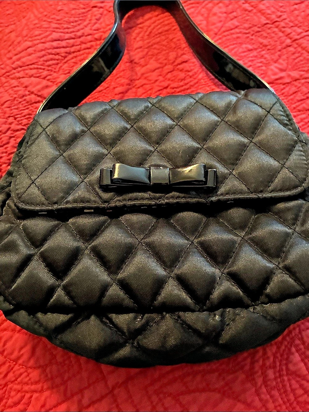 Gap Kids Quilted Bow Shoulder Bag in Black